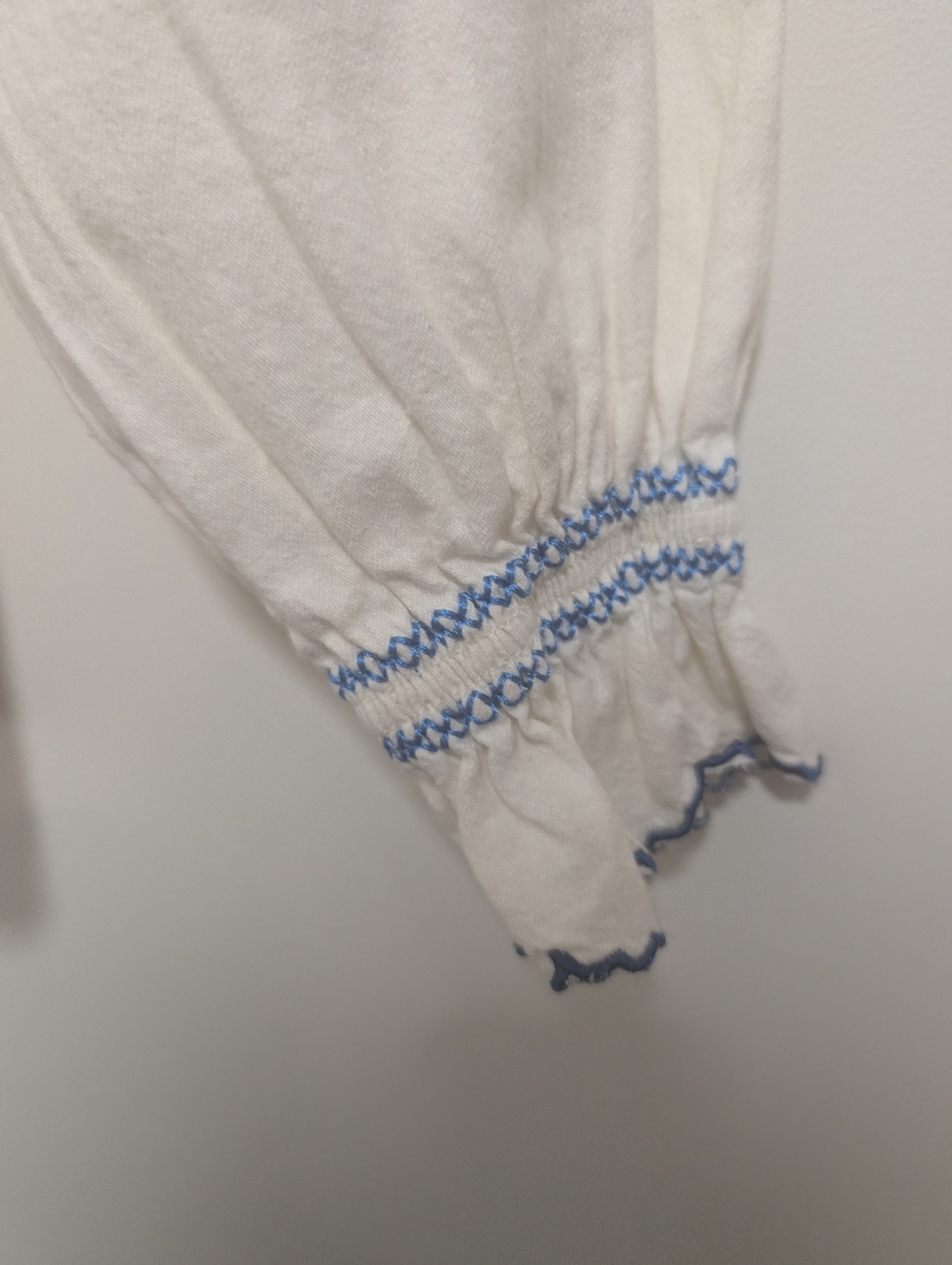 seventy + mochi | Phoebe Blouse In Ecru/Electric Blue - Picture 12 of 15